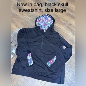 Women’s Black Hoodie with skull hoodie
